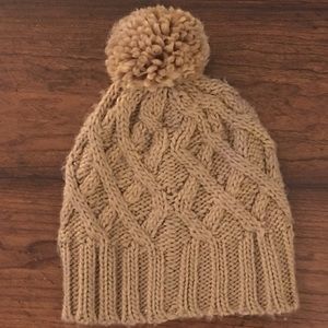 Michael Kors cable-knot beanie with pom pom